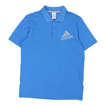  Adidas Polo Shirt - Medium Blue Cotton - Thrifted.com