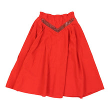  Anna Sautui Midi Skirt - Large Red Cotton - Thrifted.com