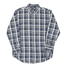  Chaps Ralph Lauren Checked Shirt - Medium Blue Cotton Blend - Thrifted.com