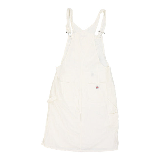 Gas Short Dungarees - 32W UK 12 White Cotton - Thrifted.com
