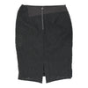 Edith Heim Midi Skirt - 28W UK 8 Black Polyester Blend - Thrifted.com