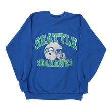  Vintage blue Seattle Seahawks Logo 7 Sweatshirt - mens x-large