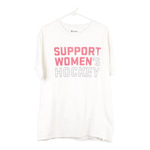  Vintage white Support Womens Hockey Champion T-Shirt - womens large