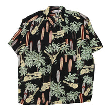  Vintage black Aloha Hawaiian Shirt - mens xx-large