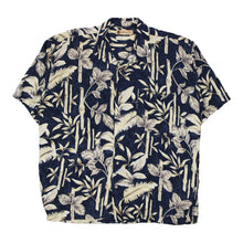  Vintage navy Imprints Hawaiian Shirt - mens x-large