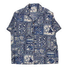  Vintage blue Island Hawaiian Shirt - mens x-large