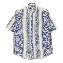  Vintage white Sisley Patterned Shirt - mens medium
