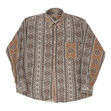  Vintage brown Unbranded Patterned Shirt - mens medium