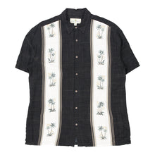  Vintage black Island Shores Patterned Shirt - mens large