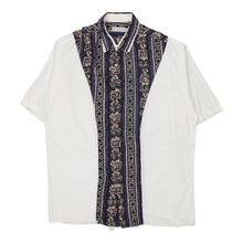  Vintage white Francis Co Patterned Shirt - mens xx-large