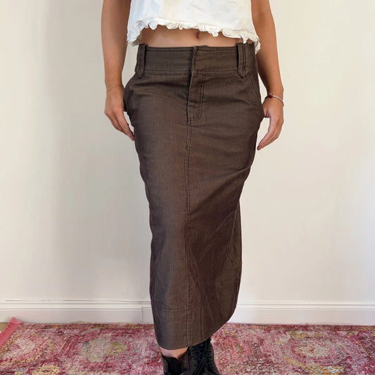 Vintage brown Street One Cord Skirt - womens 28" waist