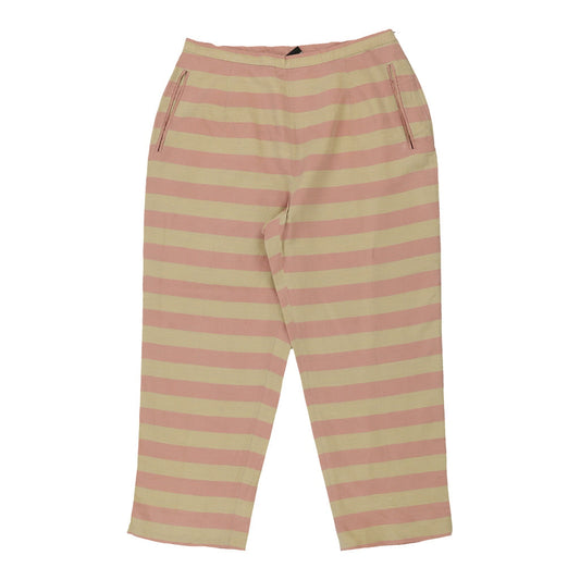 Gf Ferre Striped Trousers - 30W UK 10 Pink Cotton
