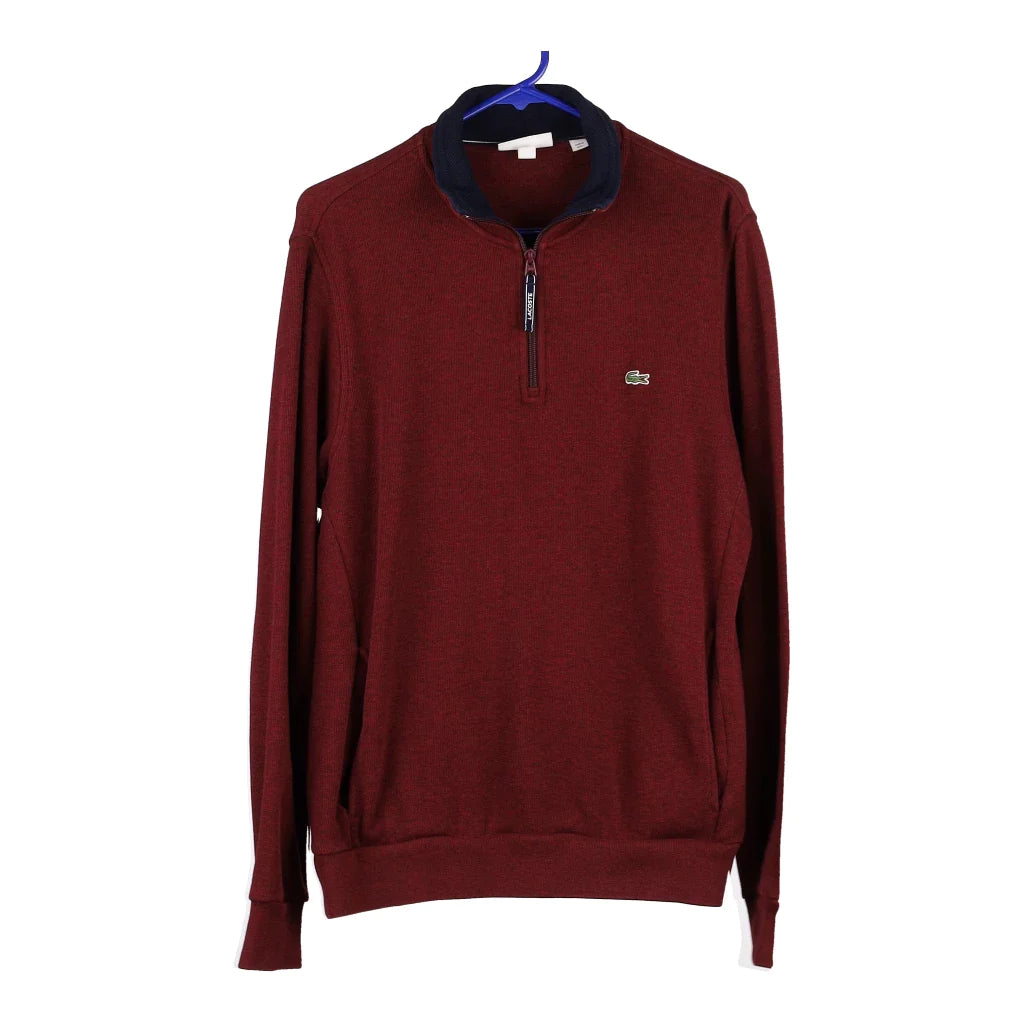 Lacoste Jumper - Large Burgundy Cotton – Thrifted.com