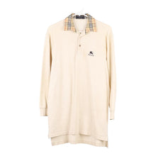 Vintage beige Burberry Long Sleeve Polo Shirt - mens medium