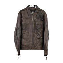  Vintage brown Harley Davidson Leather Jacket - mens x-large