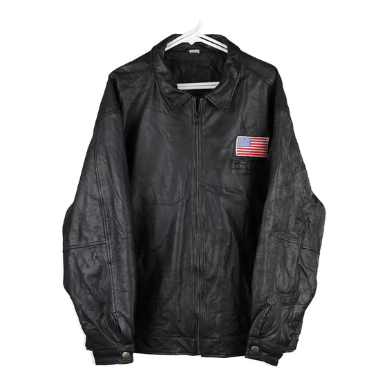 Vintage black Unbranded Leather Jacket - mens x-large