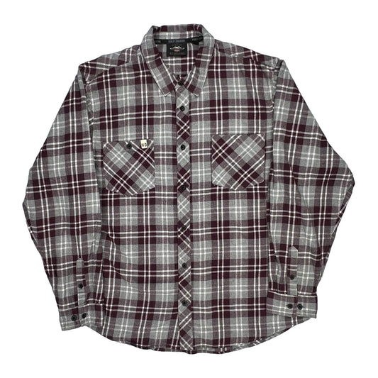 Harley Davidson Checked Flannel Shirt - Large Grey Cotton