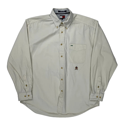 Tommy Hilfiger Shirt - Large Cream Cotton