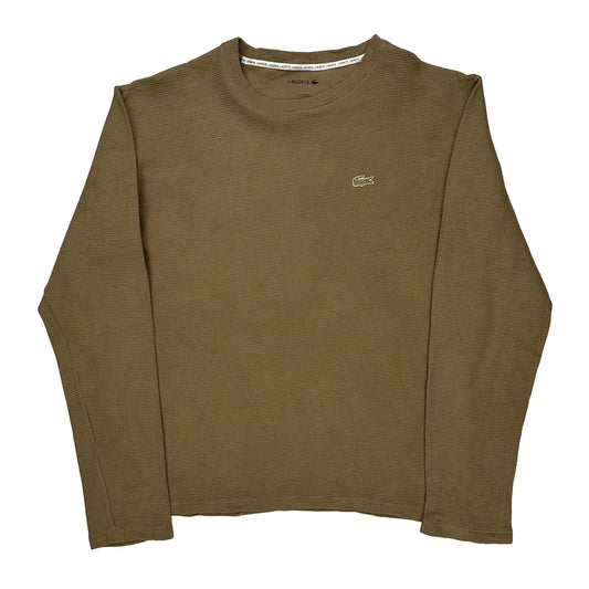 Lacoste Long Sleeve T-Shirt - Large Brown Cotton