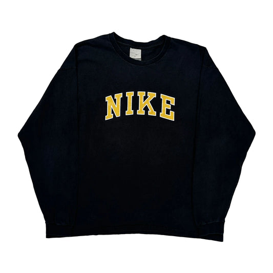 Nike Spellout Long Sleeve T-Shirt - XL Black Cotton
