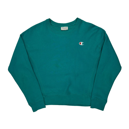 Reverse Weave Champion Sweatshirt - Small Green Cotton