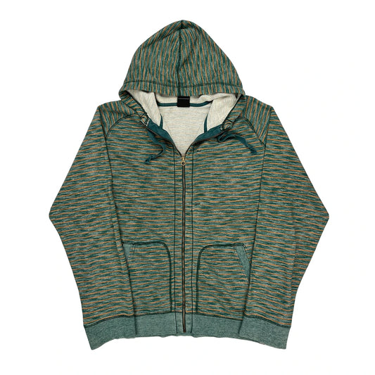 The North Face Striped Hoodie - XL Orange Cotton Blend