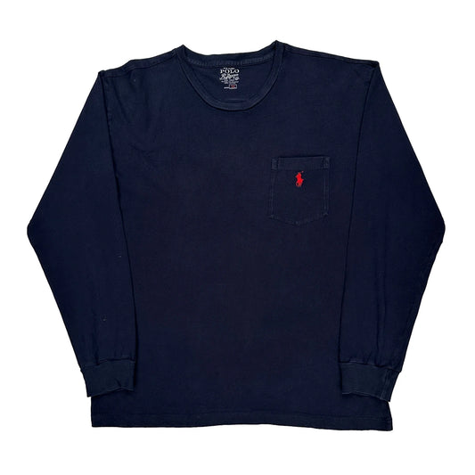 Polo By Ralph Lauren Long Sleeve T-Shirt - Medium Navy Cotton
