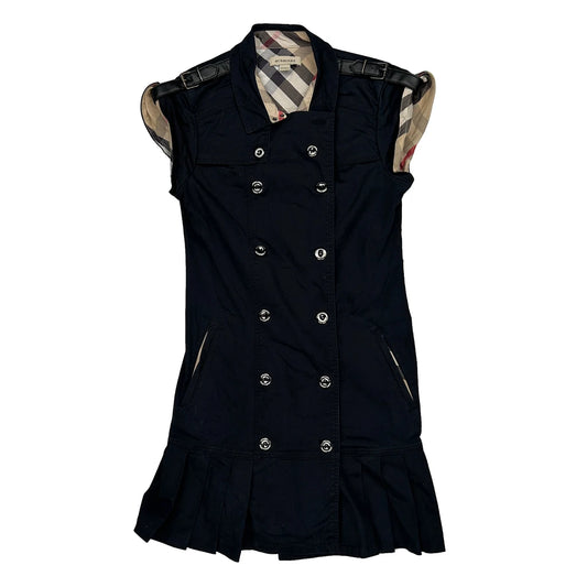 10 Yrs Kids Burberry Checked Dress - Medium Black Cotton