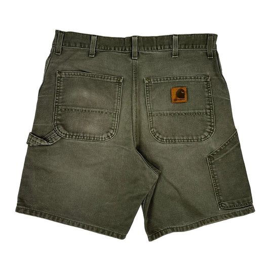 Carhartt Carpenter Shorts - 34W 9L Green Cotton