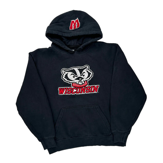 Wisconsin Badgers Champion College Hoodie - Large Black Cotton