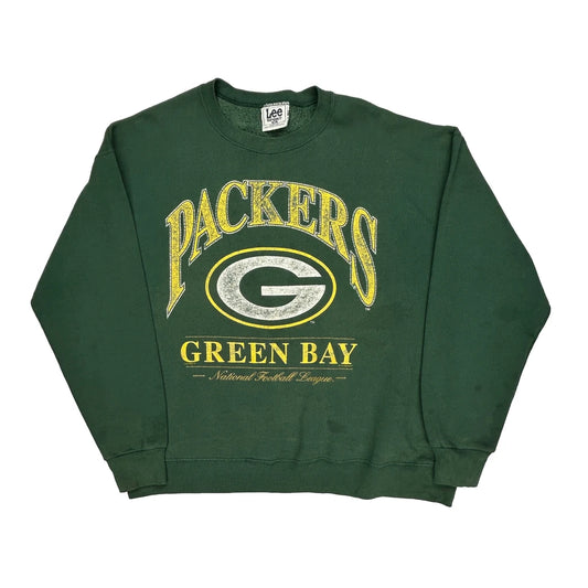 Made In USA, Green Bay Packers Lee Sport Nfl Sweatshirt - XL Yellow Cotton