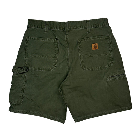 Carhartt Carpenter Shorts - 33W 10L Green Cotton