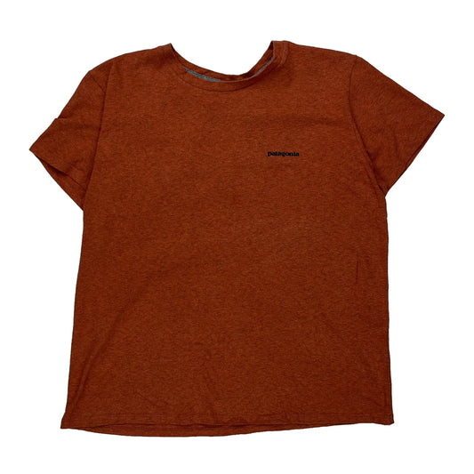 Responsibili-Tee Patagonia Graphic T-Shirt - Large Orange Cotton