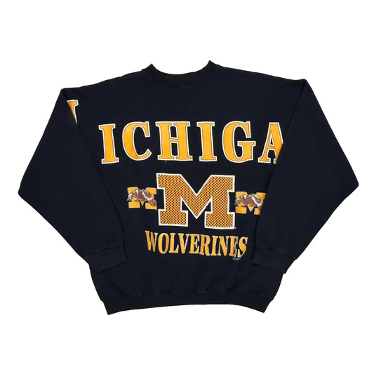 Made In USA, Michigan Wolverines Tultex College Sweatshirt - XL Navy Cotton Blend
