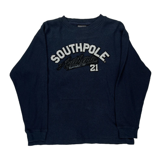 Age 13 Southpole Hip Hop Long Sleeve T-Shirt - Large Blue Cotton
