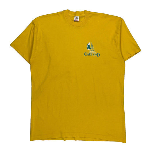 Cape Cod Fruit Of The Loom Single Stitch T-Shirt - 2XL Yellow Cotton