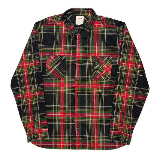 Levis Checked Flannel Shirt - 2XL Multicoloured Cotton
