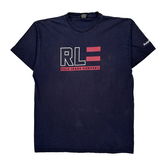 Polo Jeans Company Ralph Lauren Spellout T-Shirt - Medium Navy Cotton