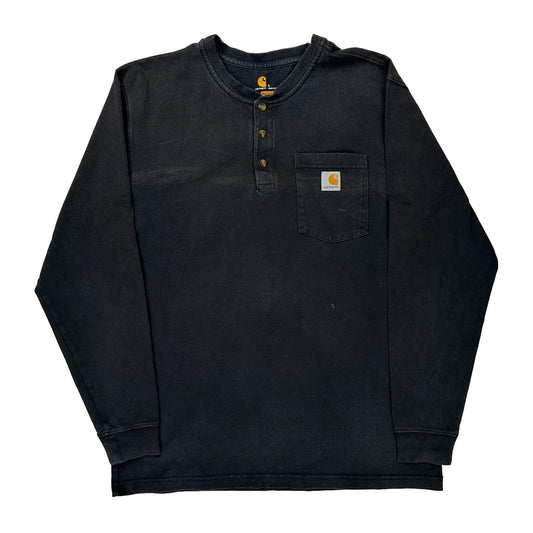 Carhartt Long Sleeve T-Shirt - Large Black Cotton