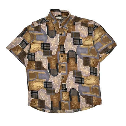 Rafael Short Sleeve Shirt - XL Gold Cotton Blend