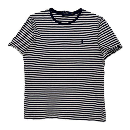 Polo By Ralph Lauren Striped T-Shirt - Medium Navy Cotton