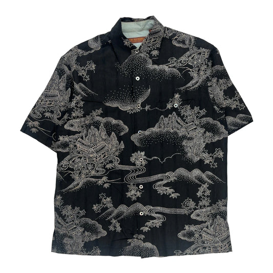 Tori Richard Graphic Hawaiian Shirt - Small White Silk