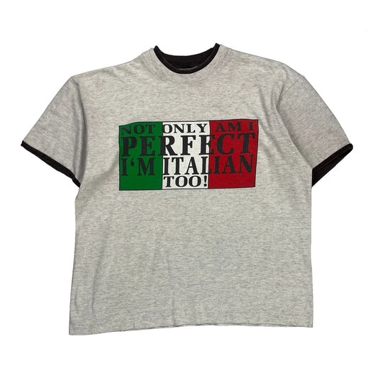 Italian Pride Model T Single Stitch T-Shirt - Large Multicoloured Cotton