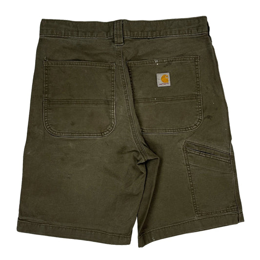 Carhartt Carpenter Shorts - 31W 10L Green Cotton
