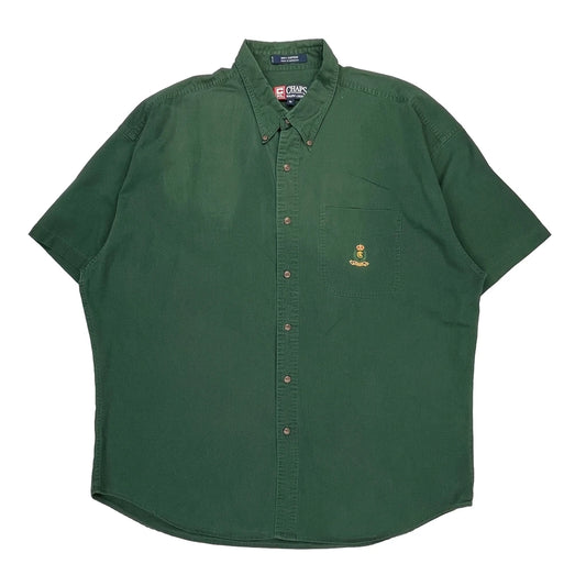 Chaps Ralph Lauren Short Sleeve Shirt - XL Green Cotton