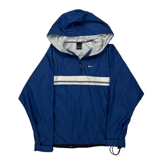 Nike Windbreaker - Large Blue Polyester
