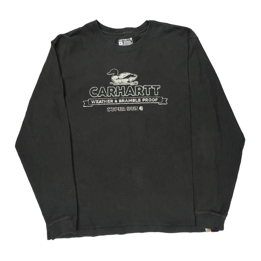 Carhartt Long Sleeve T-Shirt - XL Black Cotton