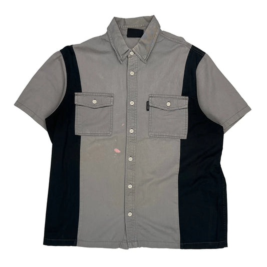 Motorcycle Harley Davidson Spellout Short Sleeve Shirt - Large Black Cotton