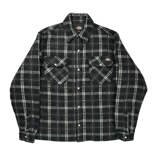 Dickies Checked Overshirt - Medium Grey Cotton