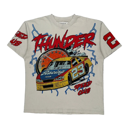 Thunder Racing Team Pacsun Graphic T-Shirt - Large Multicoloured Cotton